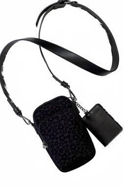 NEW JEN & CO. parker crossbody bag in black floral